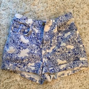 American Apparel Floral High-Waisted Shorts!